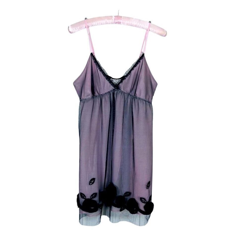 Ivy & Annabelle Pajama Nighties Baby Dolls Black Pink Size L